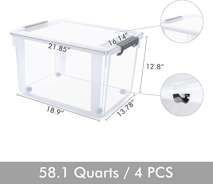 Citylife 58.1 QT Plastic Storage Bins - Image 2