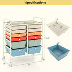 Giantex 12 Drawer Rolling Storage Cart Tools Scrapbook Paper Office School - Image 3