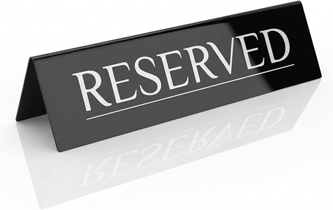 12 Reserved Table Signs – Black Stainless Steel by ADAPTICGROUP