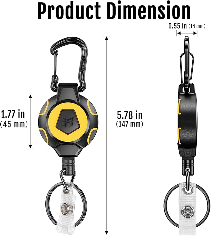 MNGARISTA Upgraded Retractable Keychain, 10 OZ Retraction, 31.5" Stainless - Image 5