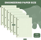Engineering Computation Pad, 6 Pack Engineering Paper 8.5 x 11, 5x5 Quad Ruled - Image 2