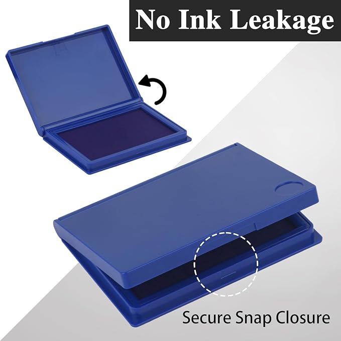 Blue Stamp Pad, 4 x 2.5 Inch Premium Quality Ink Pad - Image 5