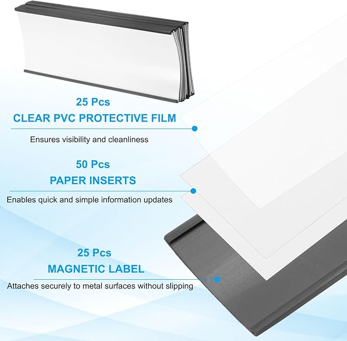 PATIKIL Magnetic Label Holder 8" x 3" - Image 3