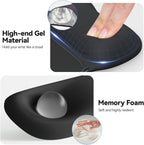 TECKNET Gel Ergonomic Mouse Pad & Keyboard Wrist Rest & Coaster | 3 in 1 Set, Pain Relief, Milk Silk Cloth, Non-Slip PU Base, Easy Typing, Memory Foam Wrist Support for Office & Home