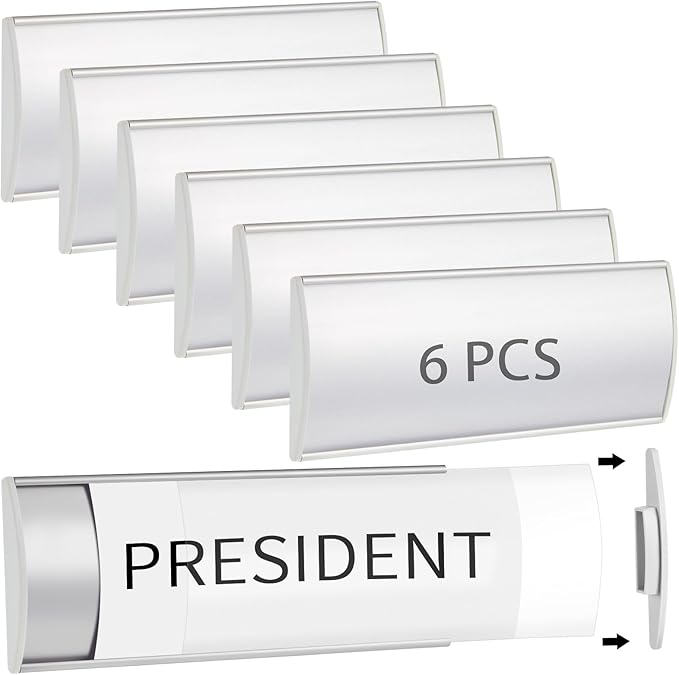 Therwen 6 Pcs Aluminum Office Name Plate Holder by Therwen