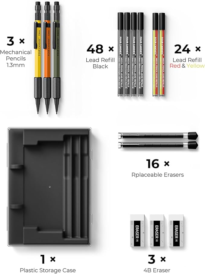 Four Candies 1.3mm Mechanical Pencil Set - Image 6