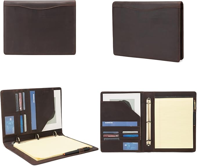 Geslun Personalized Genuine Leather 3 Ring Binder, Custom Engraved 8.5 x 11 - Image 6