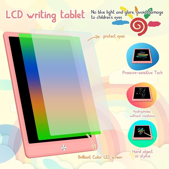 BUKEBU LCD Writing Tablet Doodle Board, 12.5 inch Colorful Drawing Pad - Image 4