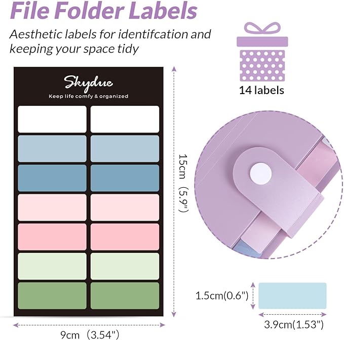 SKYDUE File Folder with Labels, Accordion File Organizer with 8 Pockets - Image 4