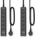 2 Pack Power Strip Surge Protector-5 Widely Spaced Outlets 3 USB Ports by iEcopower