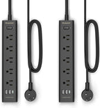 10FT Long Surge Protector Power Strip-with 5 Widely Outlets and 3 USB Ports by iEcopower