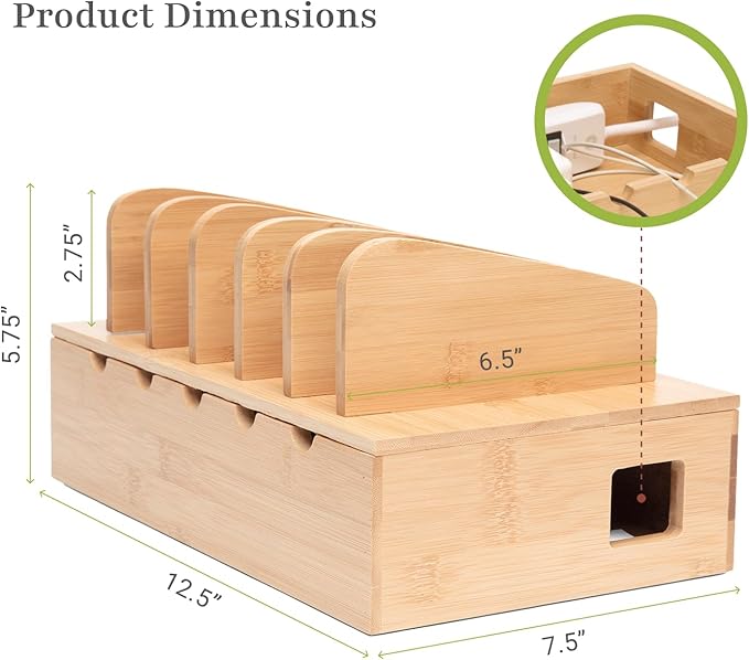 Prosumer's Choice Wooden Charging Station Organizer - Image 3