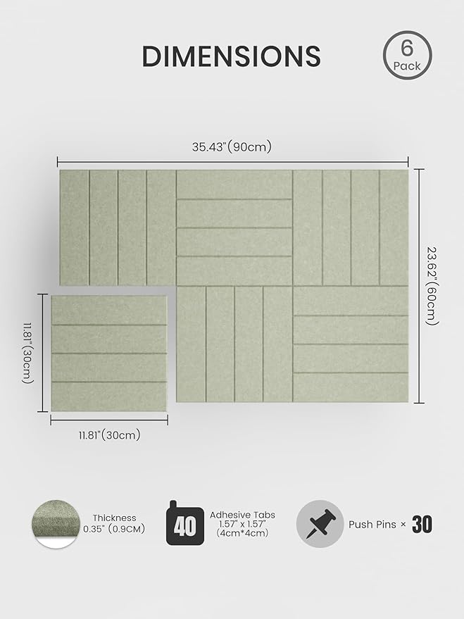 Bumusty Large Cork Board Alternative-36 x24 Felt Bulletin Board Tiles, - Image 2