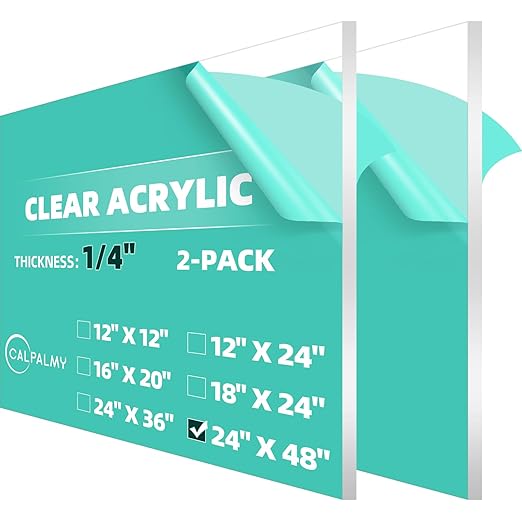 CALPALMY 1/4" Thick Clear Large Acrylic Sheets by CalPalmy