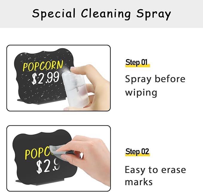 PigPotParty 12 Pcs Food Labels for Party Buffet w/Cleaning Spray - Image 3