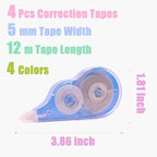 Tramboo 4 Pcs 39.4 Ft Colorful Correction Tape, Teacher Supplies - Image 2