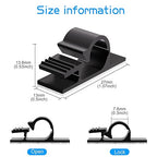 XHF 100pcs Adhesive Cable Wire Clips Black, Outdoor Cable Management Wire - Image 2