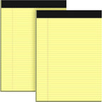 Roneky Legal Pads 8.5 x 11 Yellow Note Pads, 2 Pack College Ruled Notepads 8.5 by NotePads