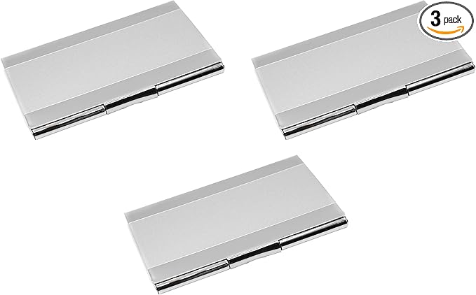 Stephanie Imports Set of 3 Slim & Minimalist Metal Business Card Holder Unisex by Stephanie+Imports