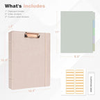 Ospelelf 3 Ring Binder with Clipboard, 1 Inch Leather, Letter Size, Clipboard - Image 3