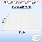 XHmax 100PCS 6x8Inch Cushioning Foam Pouche for Moving and Storing | Reusable,Waterproof,for Small Fragile Items,Small Electronic Products,Cosmetic Products,Jewelry,Glasses,Cups