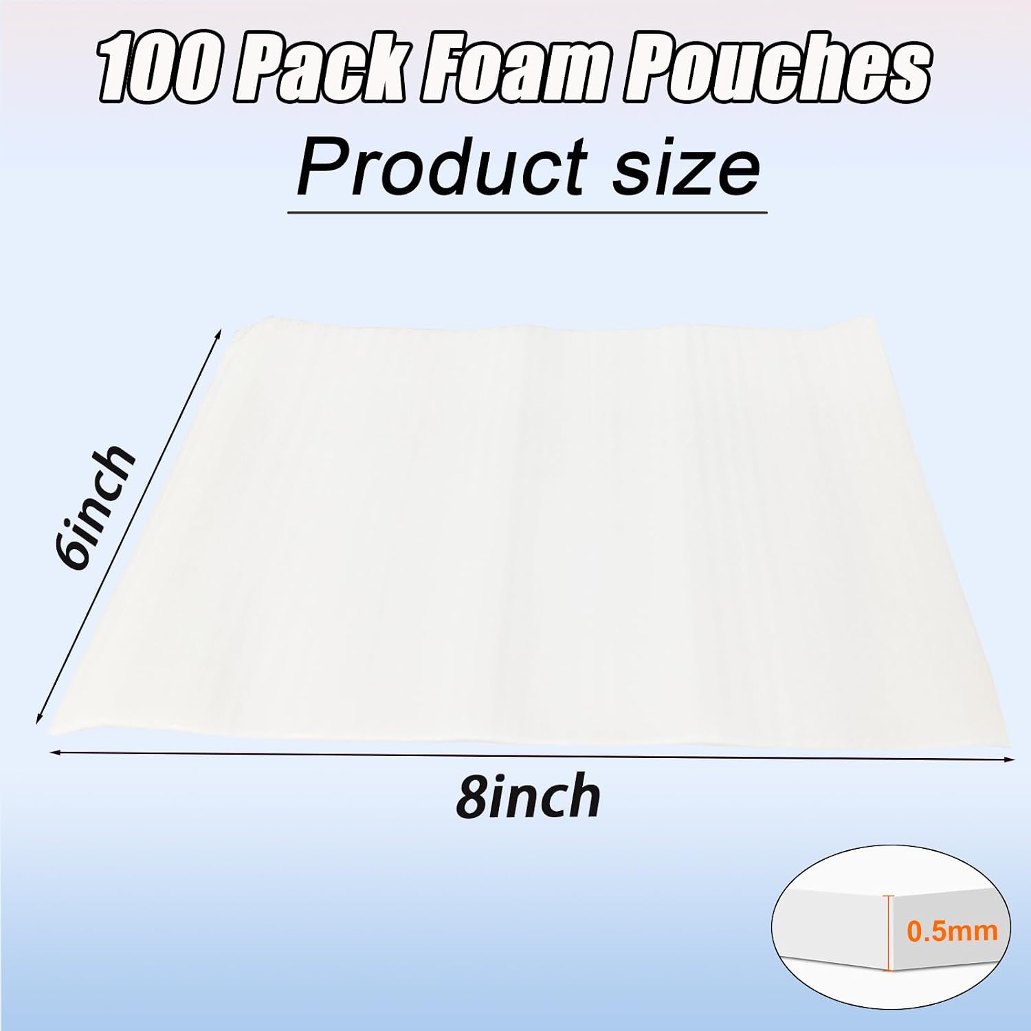 XHmax 100PCS 6x8Inch Cushioning Foam Pouche for Moving and Storing | Reusable,Waterproof,for Small Fragile Items,Small Electronic Products,Cosmetic Products,Jewelry,Glasses,Cups