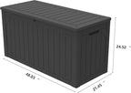 Decksplore 100 Gallon Outdoor Storage Box Waterproof, Lockable Resin Deck Box - Image 2