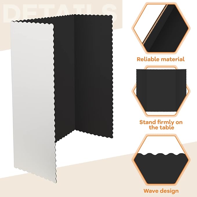 Henoyso 12 Pcs 14 x 22 Inch Black Trifold Poster Board Large Tri Fold - Image 3