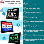 Véfaîî 19 Alarms Dementia Clock 8 Inch Large Display, Auto DST, 10 Levels Auto - Image 4