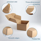 PHAREGE 9x6x4 inch Gift Shipping Boxes Bulk 25 Pack Brown, Tab Lock Tuck Top - Image 4
