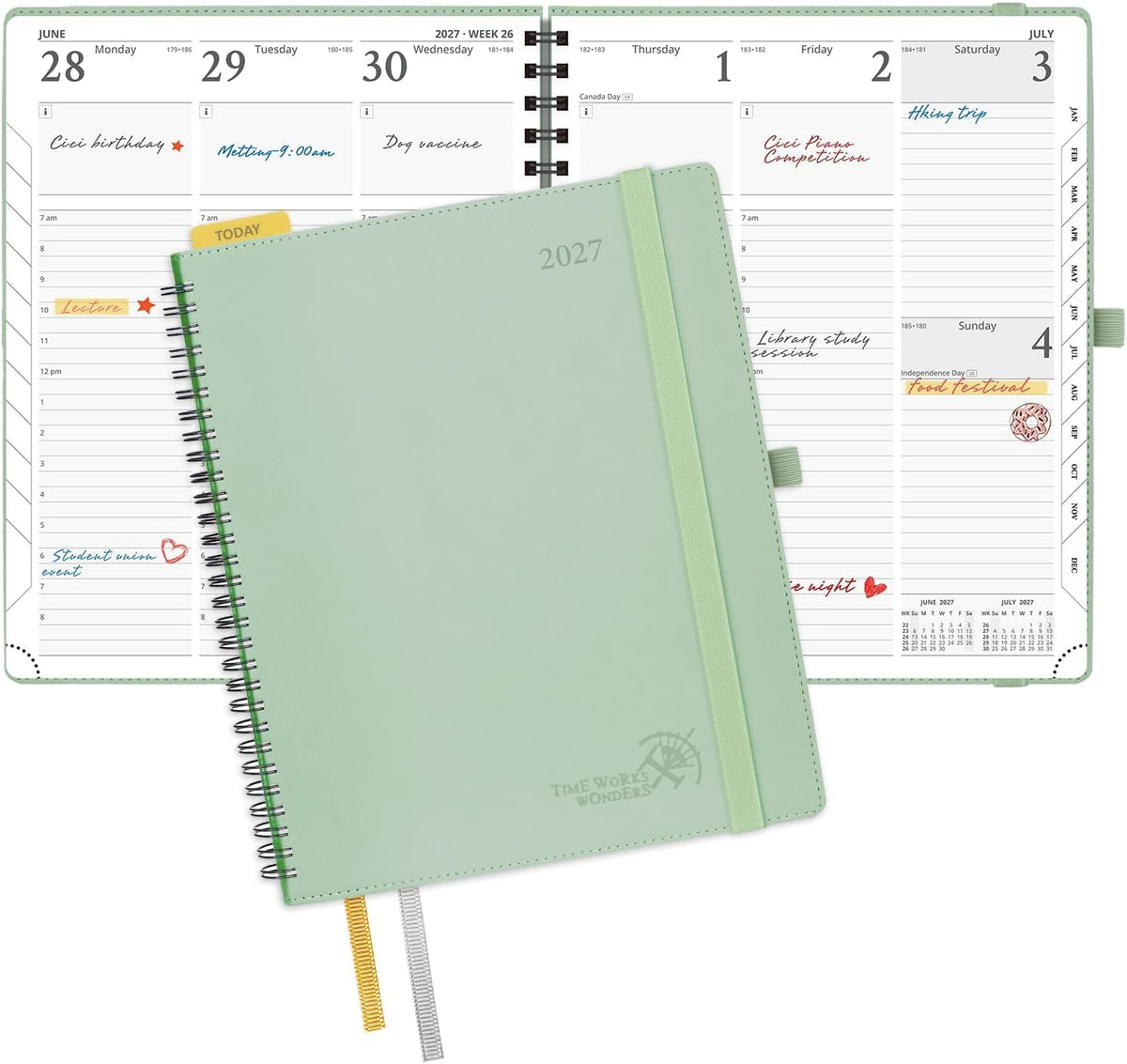 POPRUN 2027 Planner, 8.5'' x 10.5'', Weekly and Monthly Daily...