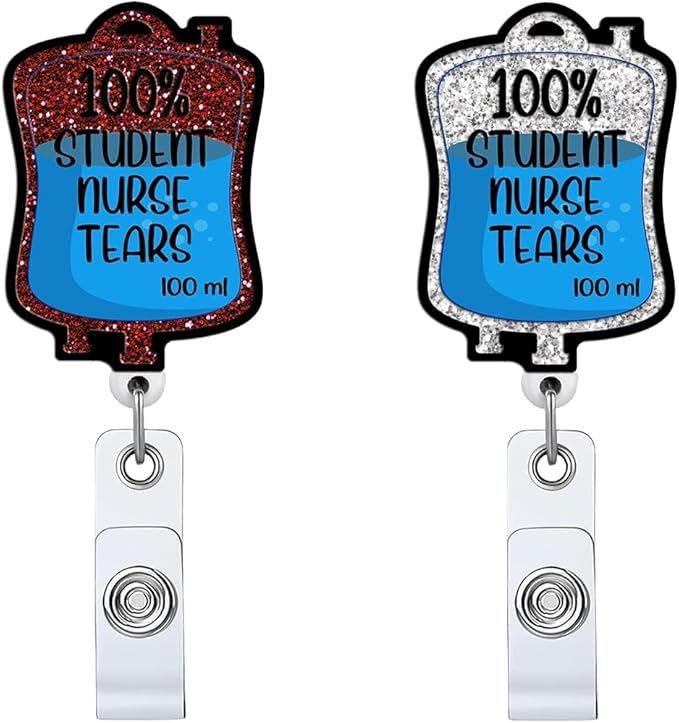 2pc Tears Nurse Badge Reel, Funny Cute Work Badge Holder by Unknown