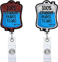 2pc Tears Nurse Badge Reel, Funny Cute Work Badge Holder by Unknown