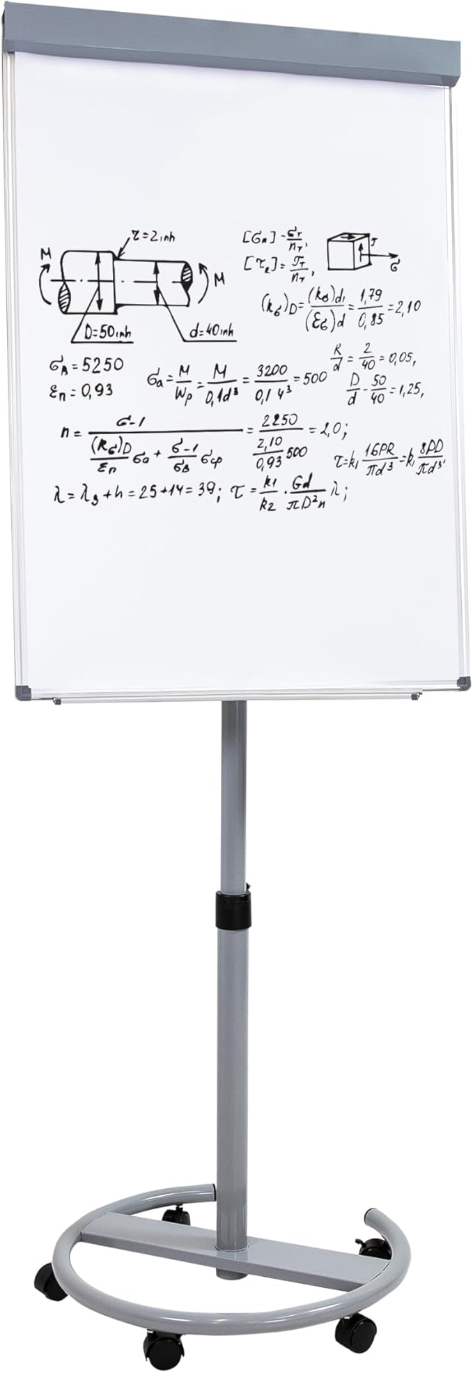 Sunnydaze Adjustable Magnetic Whiteboard Easel – Rolling Dry Erase Board - Image 5
