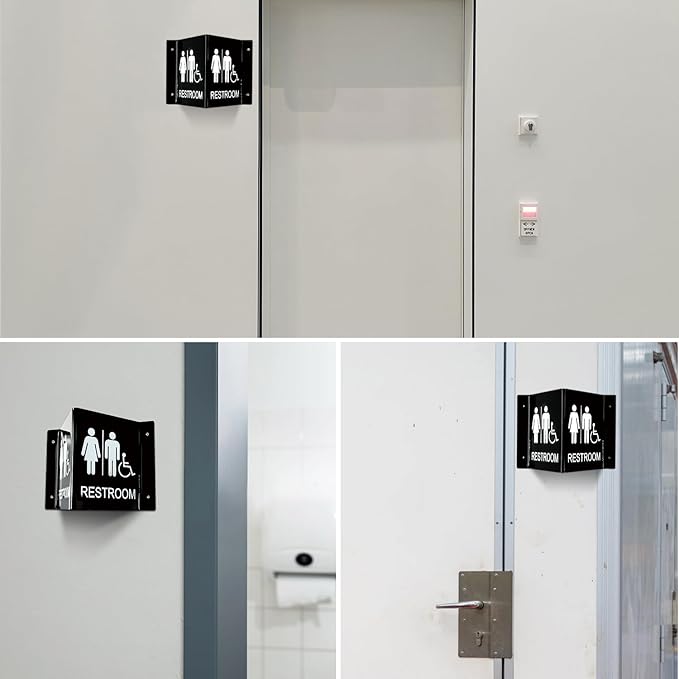 Faittoo Restroom Sign, Bathroom Signs, 6 x 8 Inches Acrylic Sign, - Image 6