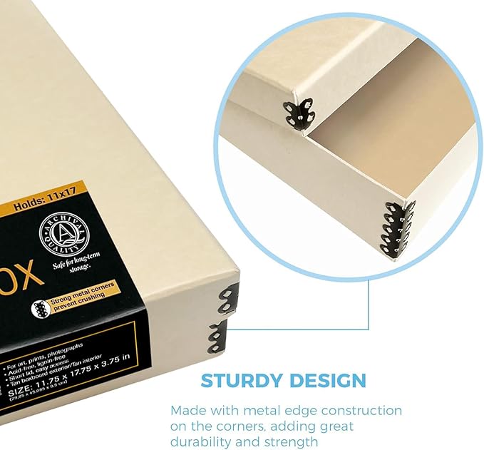 Lineco Museum Archival Storage Box, 11.75x17.75x3.75 in. Drop Front Design. - Image 4
