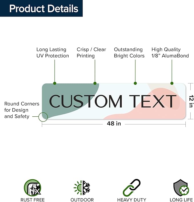 Custom Sign, Custom Street Sign, 11 Font Colors, 13 Font Styles, 4 Hole Options - Image 6