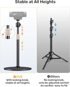Webcam Tripod Stand for Desk Height Adjustable & 360° Swivel Webcam Mount - Image 5
