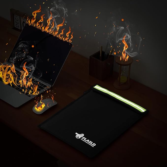 FLASLD Fireproof Document & Money Bags, Large Fireproof & Water Resistant Bag - Image 4