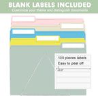 File Folder, RAZCC 100 Pack Colored File Folders, 1/3 Cut Tab File Folder - Image 3
