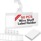 Plastic Wire Shelf Label Holder, Reusable Shelf Tags by NuBliss
