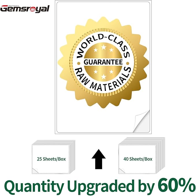 Gemsroyal 2"×4" Address Labels Printable, 4×2 inch White Matte Shipping Label - Image 3