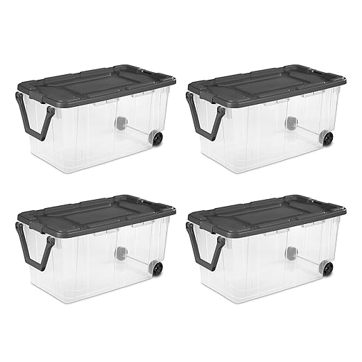 Sterilite 4-Pack Modular Stacker Box, Durable Clear Plastic Storage Bins - Image 5