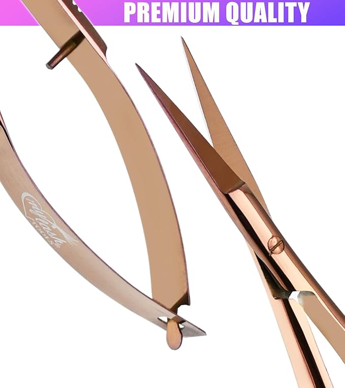 Cross Edge Spring Scissors 5 Inch straight Stainless Steel Precision Eyebrow & - Image 5