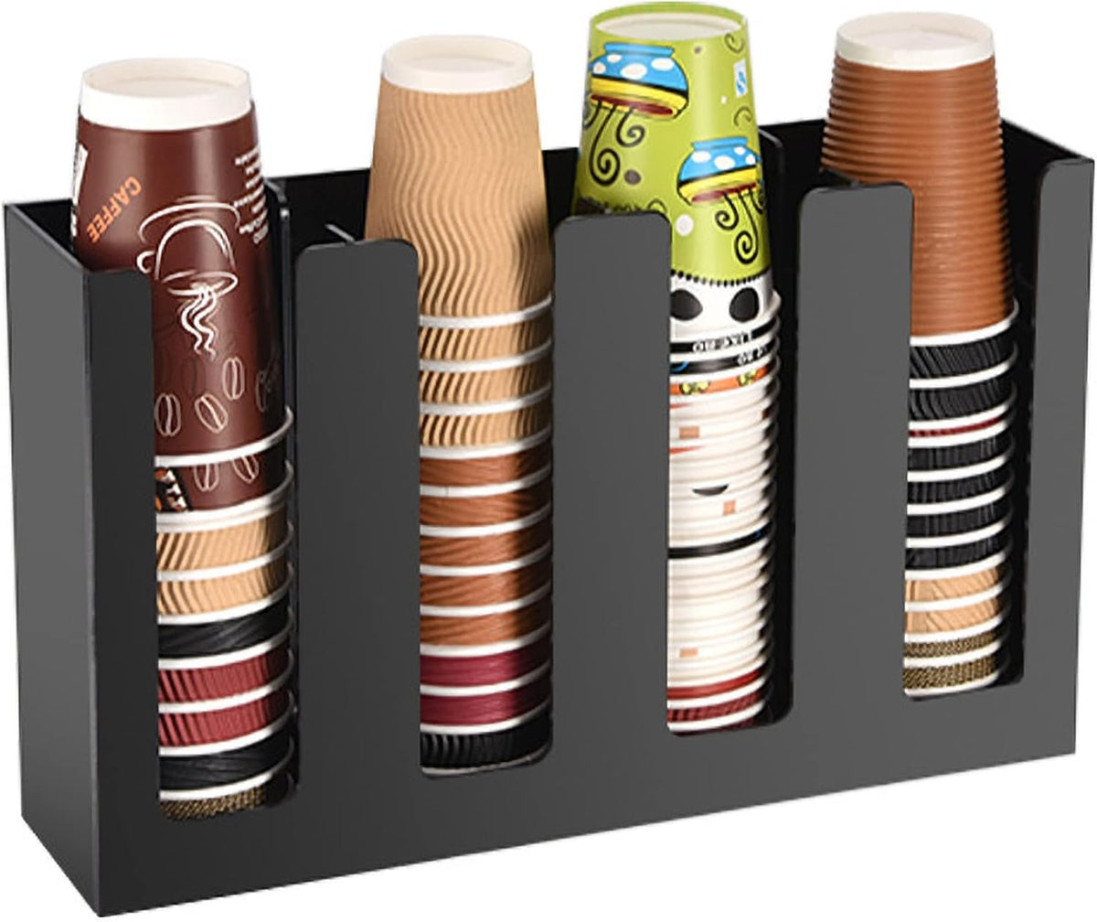 Tirifer Disposable Coffee Cup Dispenser Organizer Paper Cup Lid Sleeve Holder...