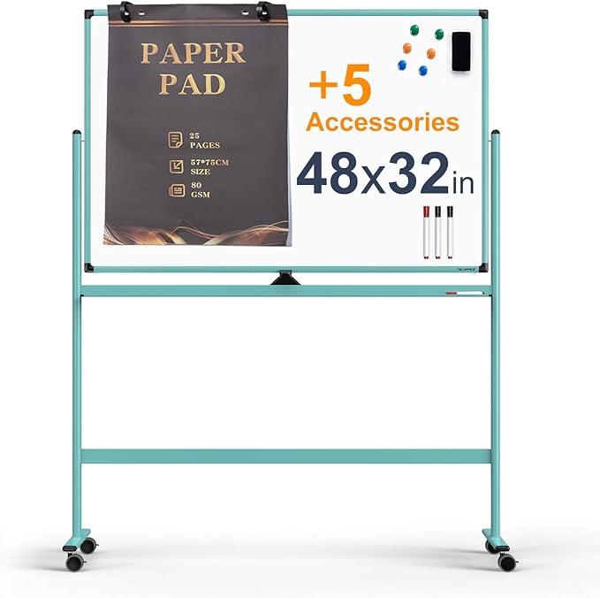 Large Dry-Erase Rolling Magnetic Whiteboard by TSJOFFICE