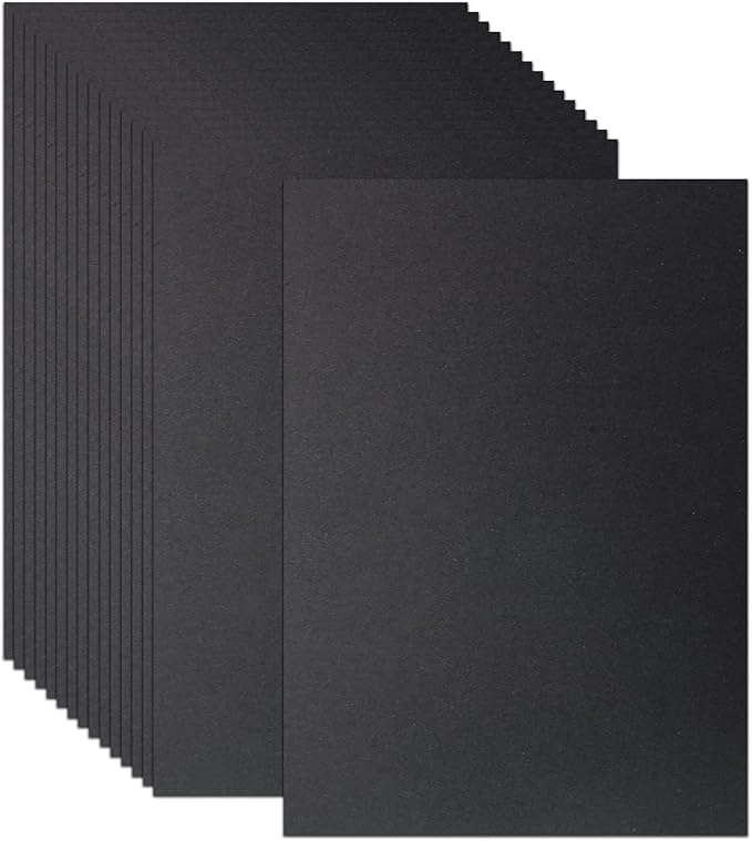 LIVHOLIC 100 Sheets Black Colored Card Stock Paper 92LB 250GSM A4 Thick by Livholic-Rosebluebell