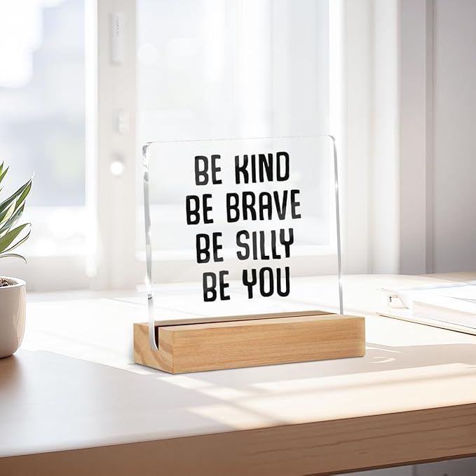Inspirational Gifts for Women Men, Motivational Desk Decor Acrylic Sign - Image 3