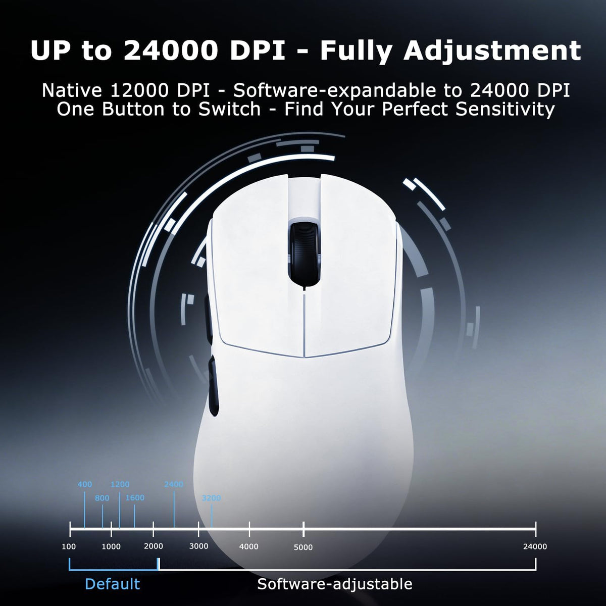 AJ179 V2 Wireless Gaming Mouse, Tri-Mode 2.4G/Bluetooth/Wired, 800mAh Battery...