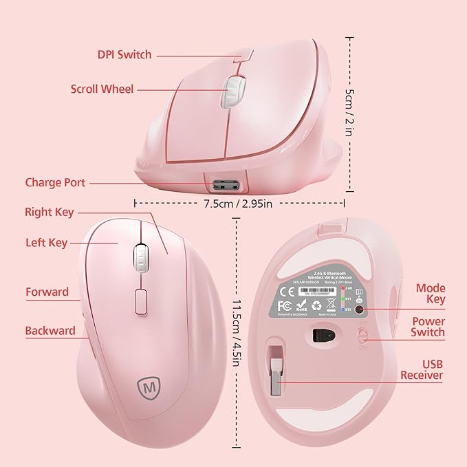 Micropack Wireless Bluetooth Mouse Ergonomic Vertical - Image 6